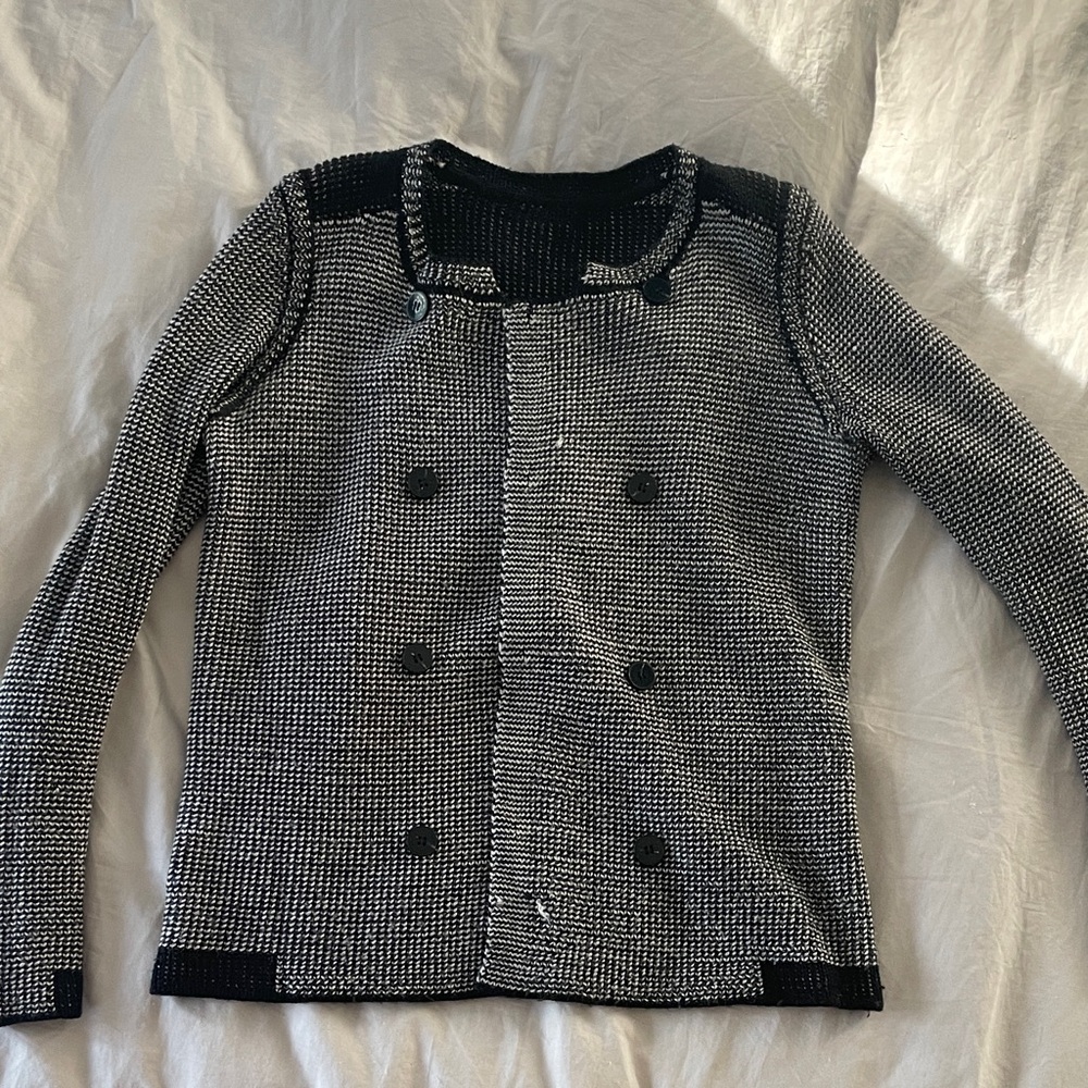 Comptoir Des Cottoniers Black and White Knit Cardigan